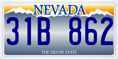 NV license plate 31B862