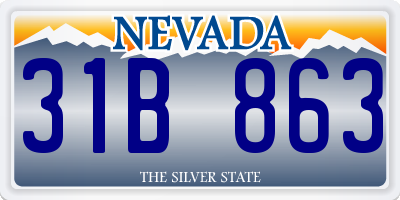 NV license plate 31B863