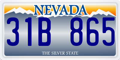 NV license plate 31B865