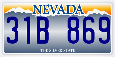 NV license plate 31B869