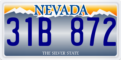 NV license plate 31B872