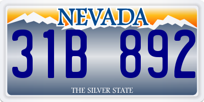 NV license plate 31B892