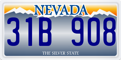 NV license plate 31B908