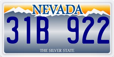 NV license plate 31B922