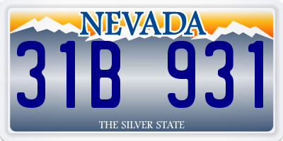 NV license plate 31B931