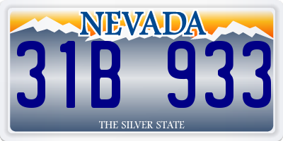 NV license plate 31B933