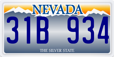 NV license plate 31B934