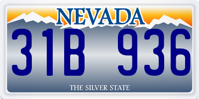 NV license plate 31B936