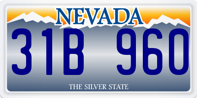 NV license plate 31B960