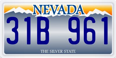 NV license plate 31B961