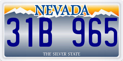 NV license plate 31B965