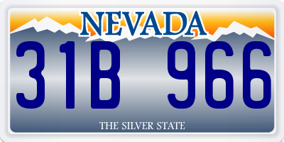 NV license plate 31B966