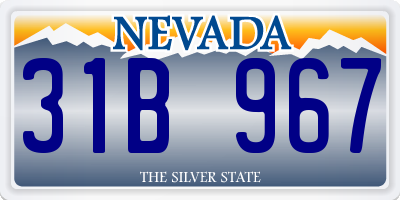 NV license plate 31B967