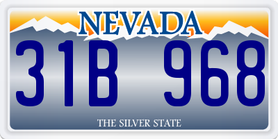 NV license plate 31B968