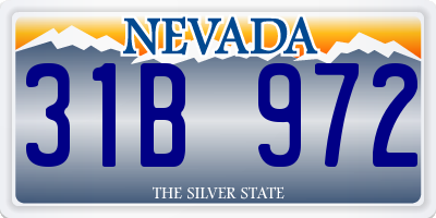 NV license plate 31B972