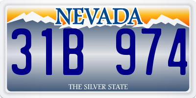 NV license plate 31B974