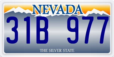 NV license plate 31B977