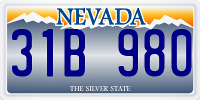 NV license plate 31B980