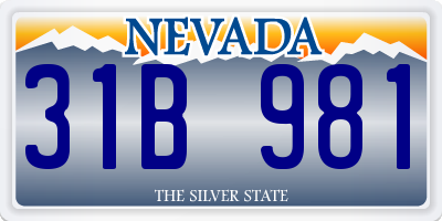 NV license plate 31B981