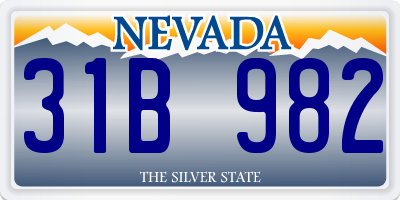 NV license plate 31B982