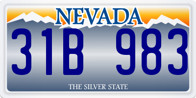 NV license plate 31B983