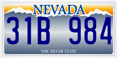 NV license plate 31B984