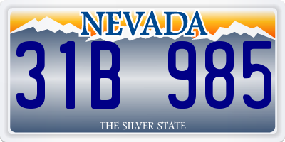 NV license plate 31B985