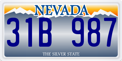 NV license plate 31B987