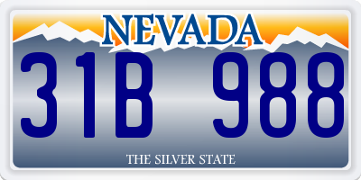 NV license plate 31B988