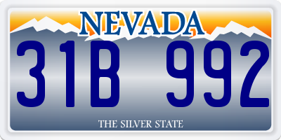 NV license plate 31B992
