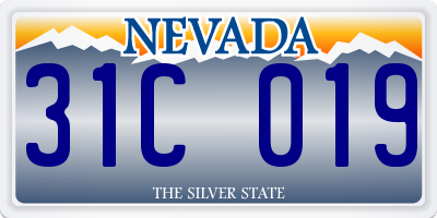 NV license plate 31C019
