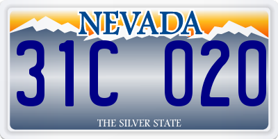 NV license plate 31C020