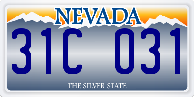 NV license plate 31C031