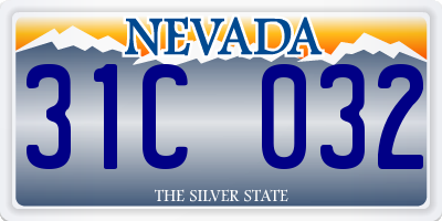 NV license plate 31C032