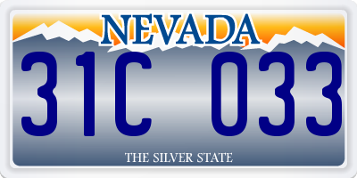 NV license plate 31C033