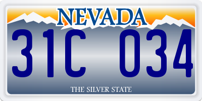 NV license plate 31C034