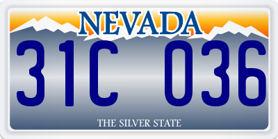 NV license plate 31C036