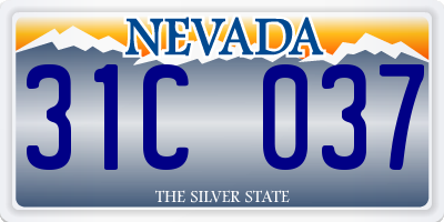 NV license plate 31C037