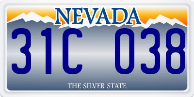 NV license plate 31C038