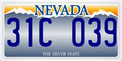 NV license plate 31C039