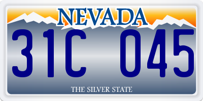 NV license plate 31C045