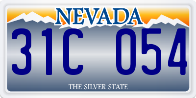 NV license plate 31C054