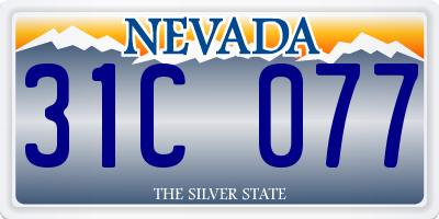 NV license plate 31C077