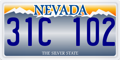 NV license plate 31C102