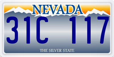 NV license plate 31C117