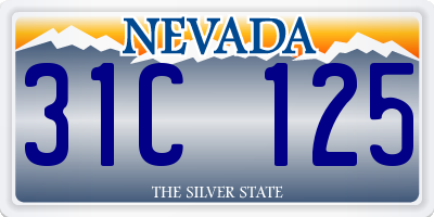 NV license plate 31C125