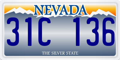 NV license plate 31C136