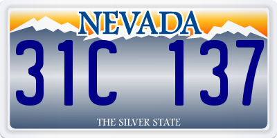 NV license plate 31C137