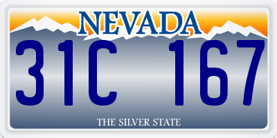 NV license plate 31C167