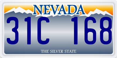 NV license plate 31C168